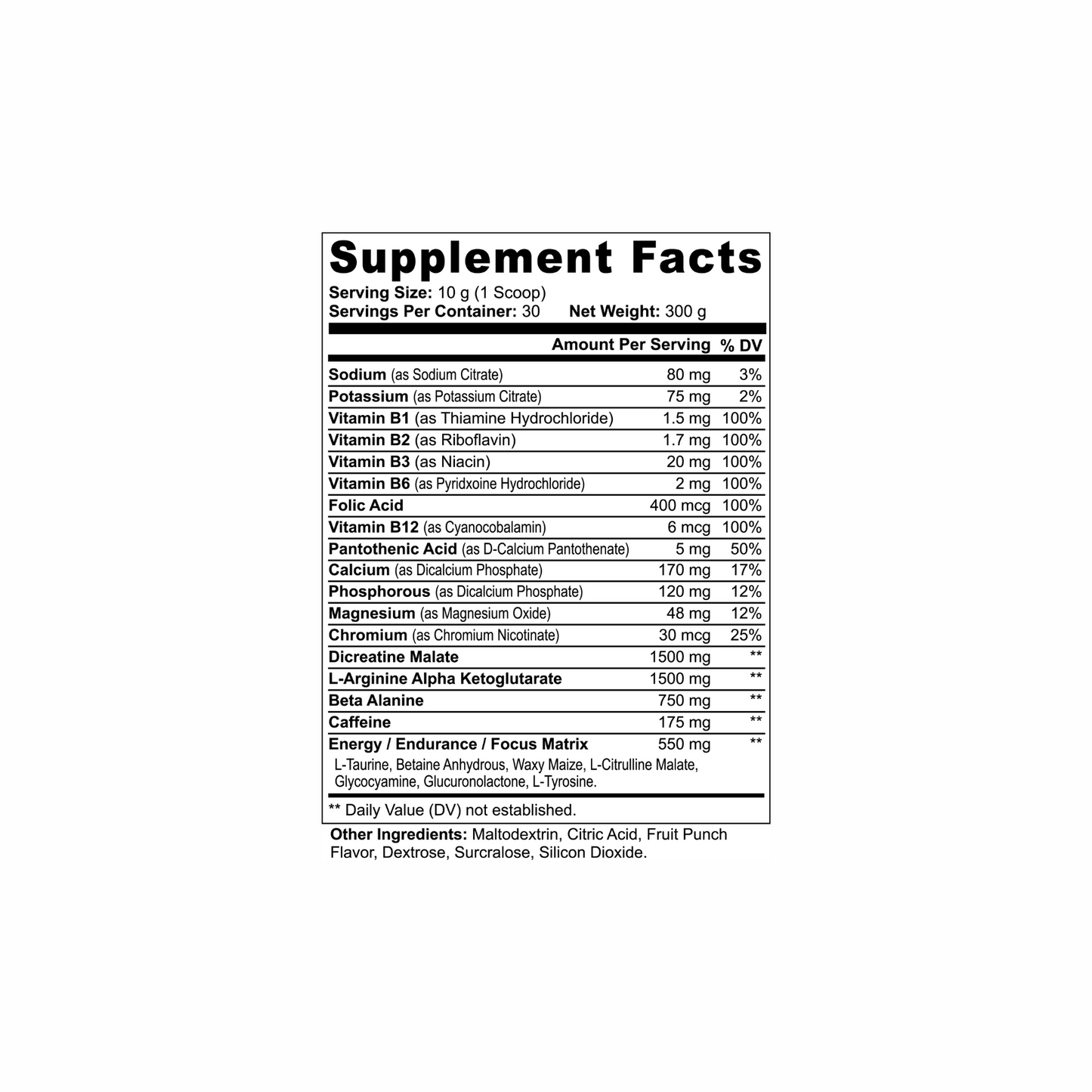 Pre Workout Powder - Fruit Punch